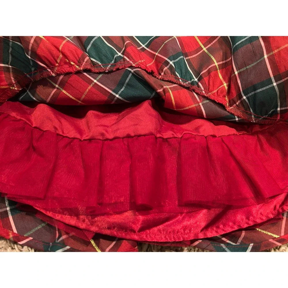 Gymboree Skirt Girls‎ Size 8 Plaid Red Green Gold Bow Christmas Holiday EUC Cute